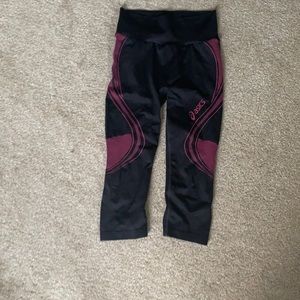 Pink and black Capri ASICS leggings